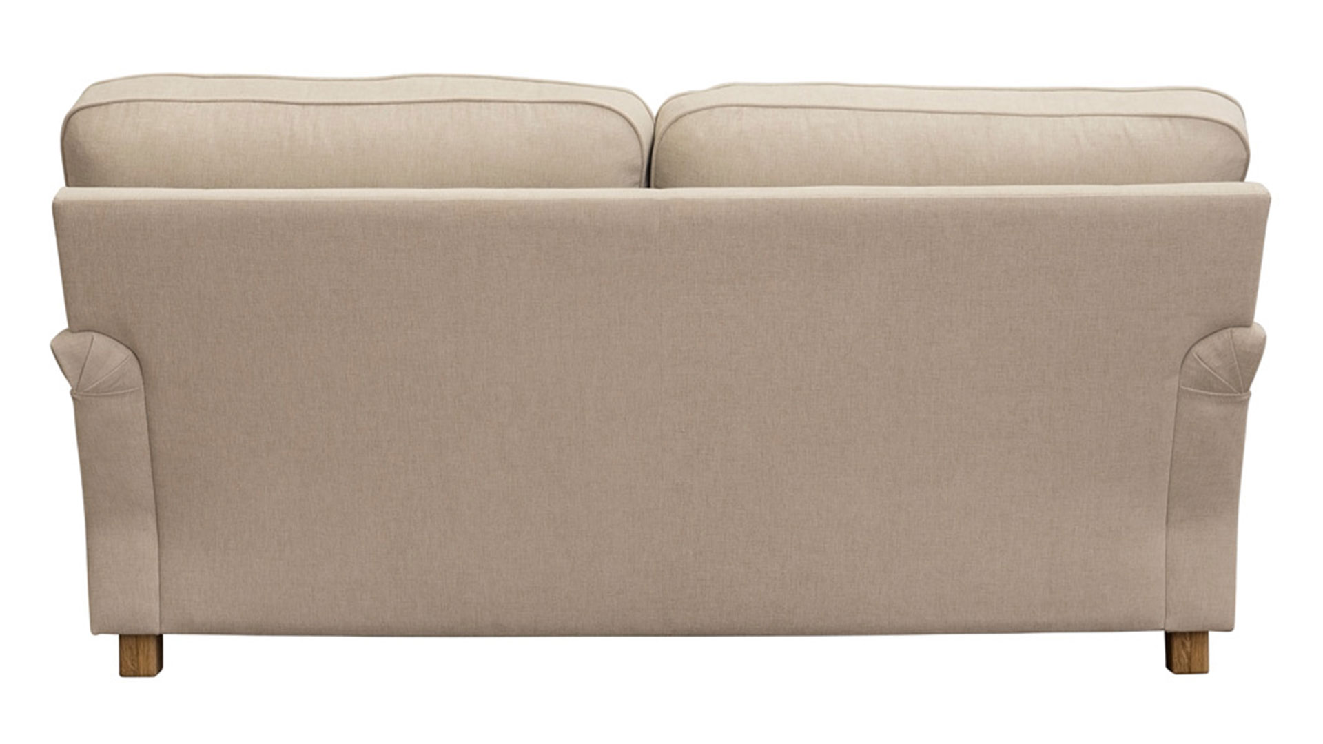 Oxford soffa svängd 2-sits 2/2 Olivia beige/oljad ek/brass