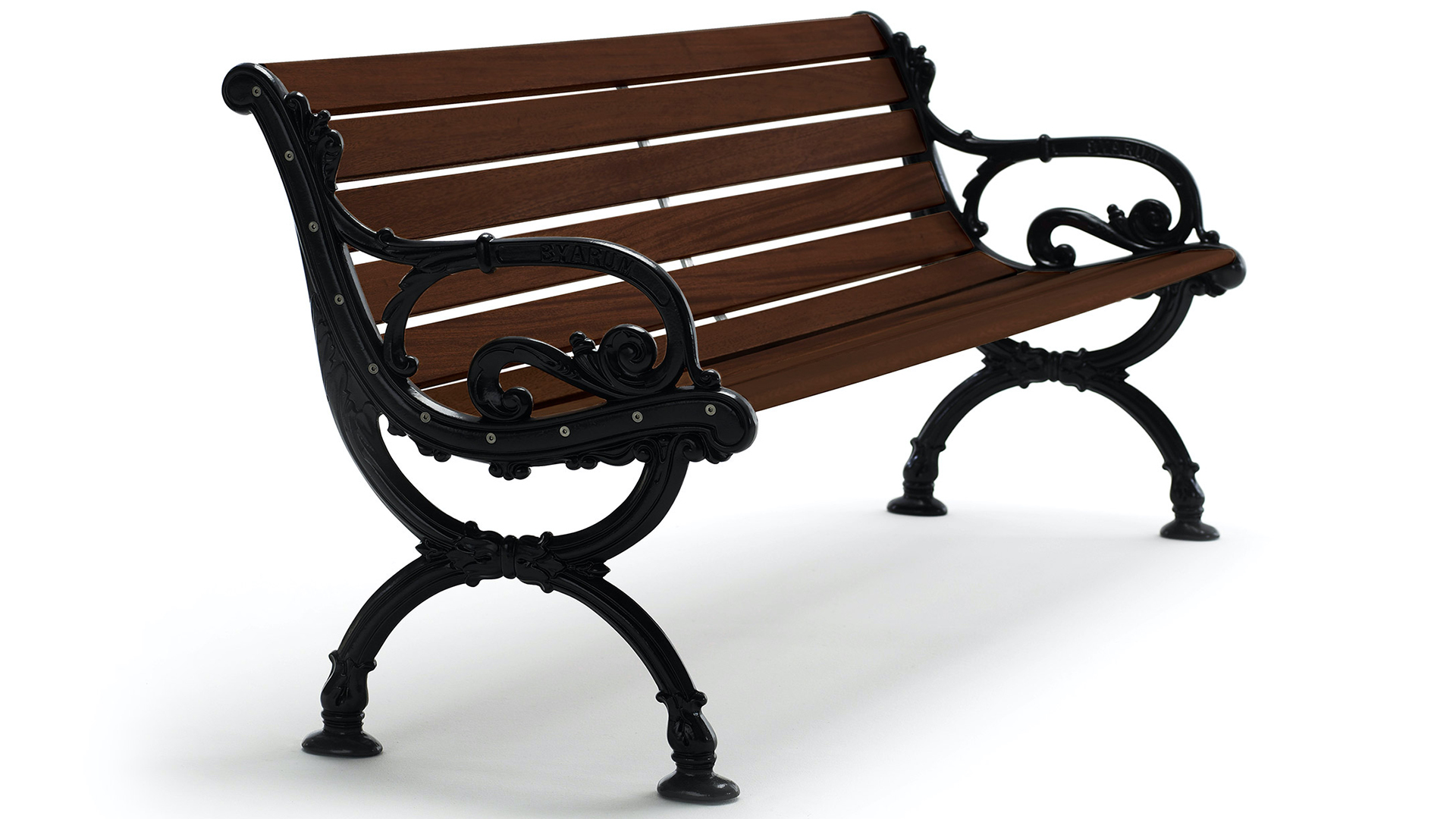 Byarum soffa 3-sits svart/brunlaserad furu