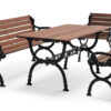Byarum soffa 4-sits svart/oljad mahogny