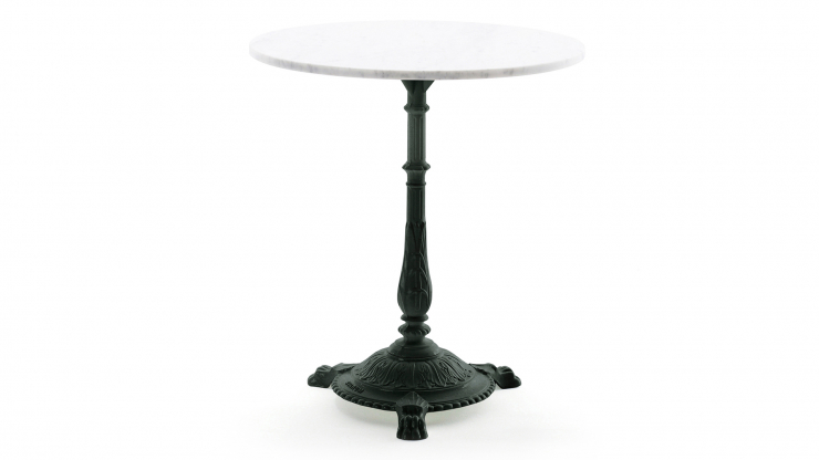 Classic cafébord svart/vit marmor 65cm