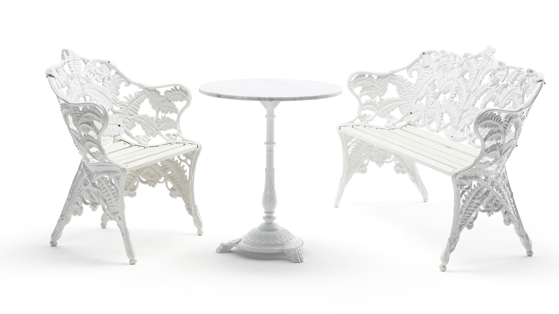 Classic cafébord vit/vit marmor 65cm