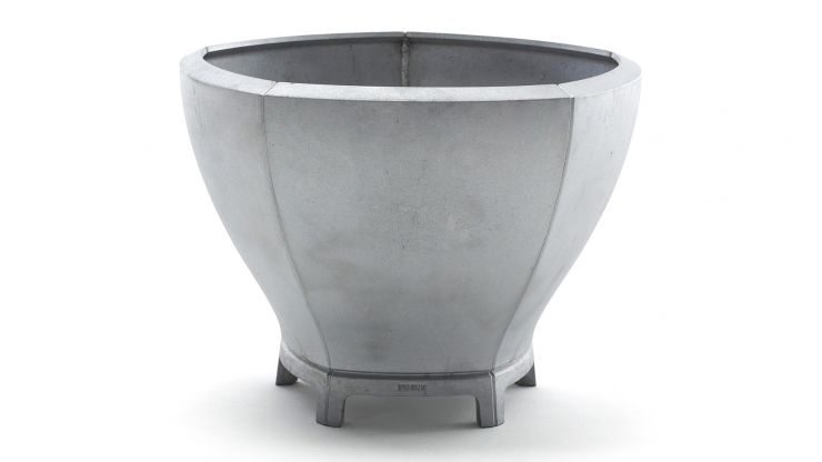 Små blom växtkärl natur- rå aluminium