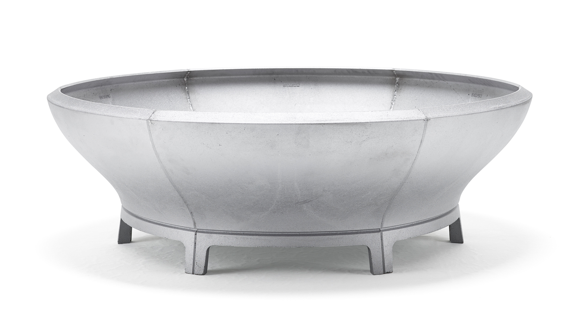 Låg blom växtkärl natur - rå aluminium