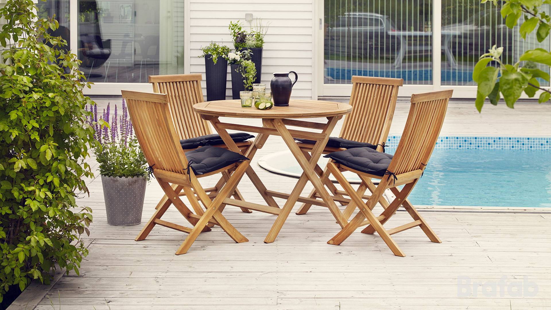 Turin runt matbord teak 100cm