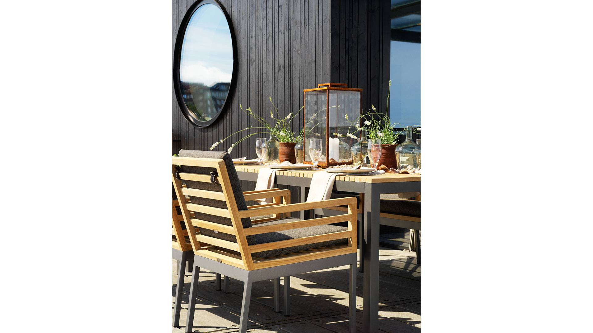 Zalongo karmstol teak/antracit