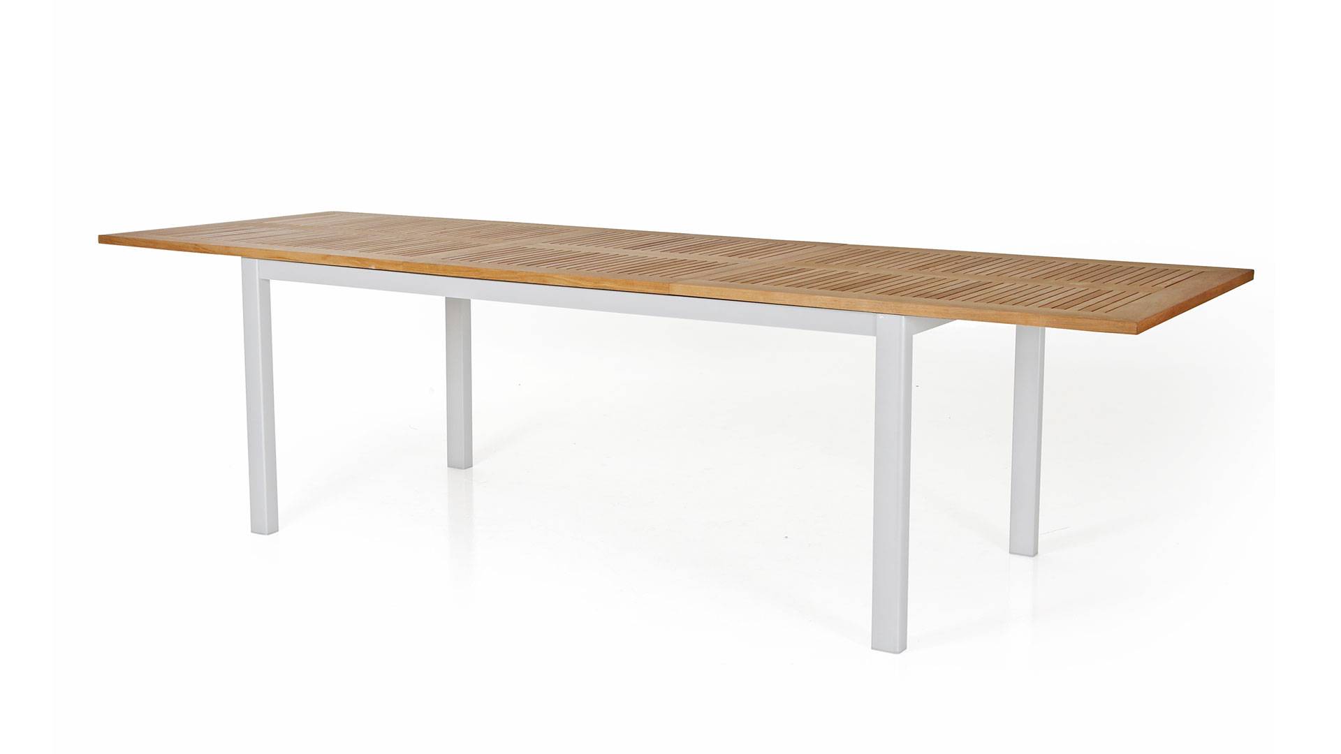 Lyon matbord vit/teak 224cm