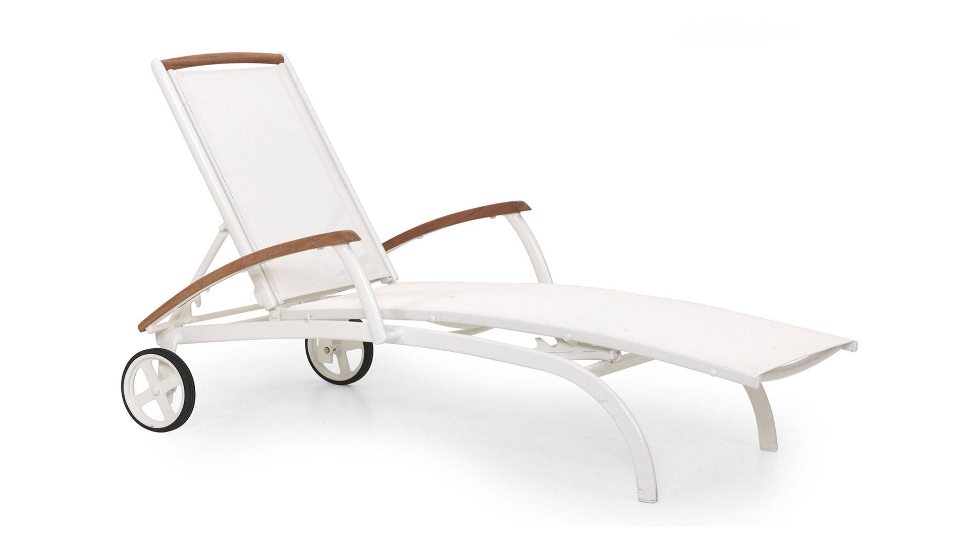 Andy solsäng vit/teak