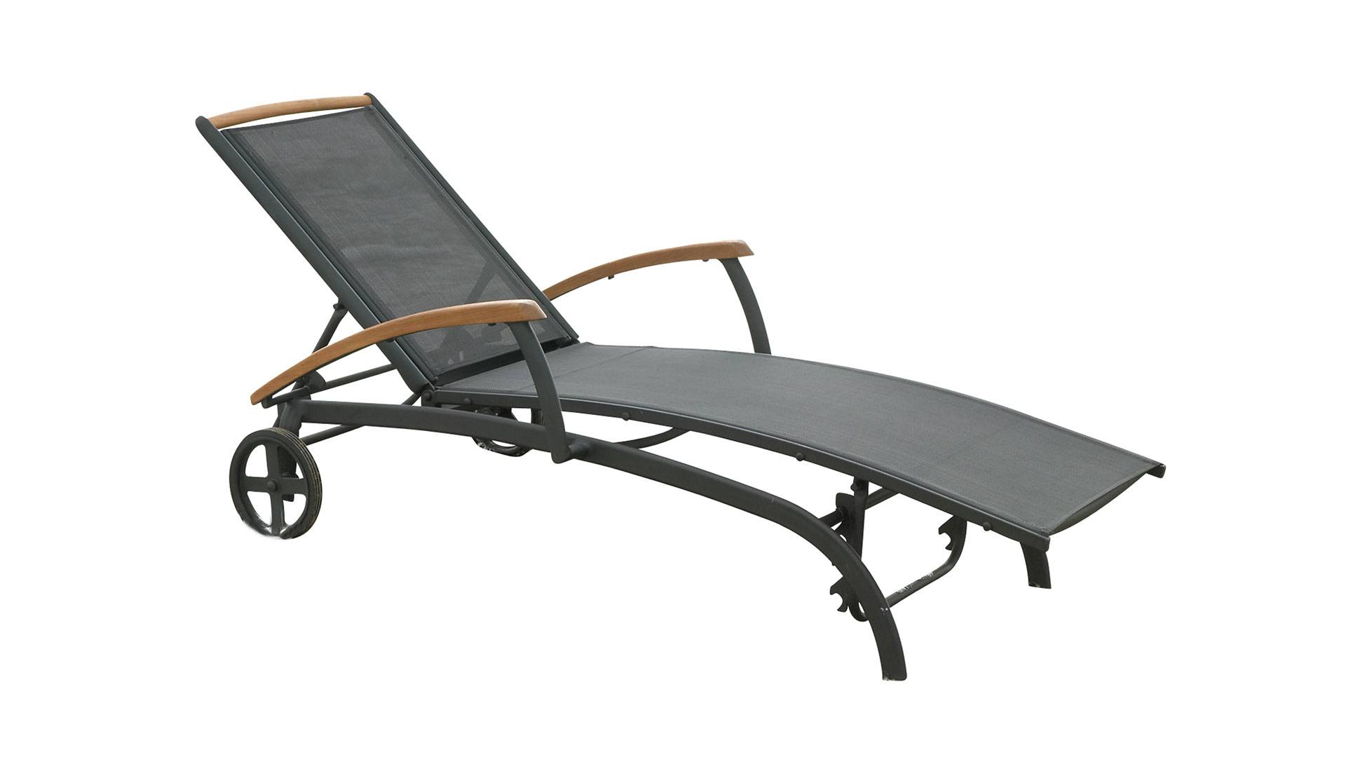 Andy solsäng svart/teak