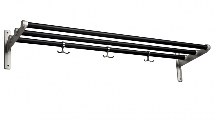 Essem_Design_009 Nostalgi hatthylla & skohylla svart/alu