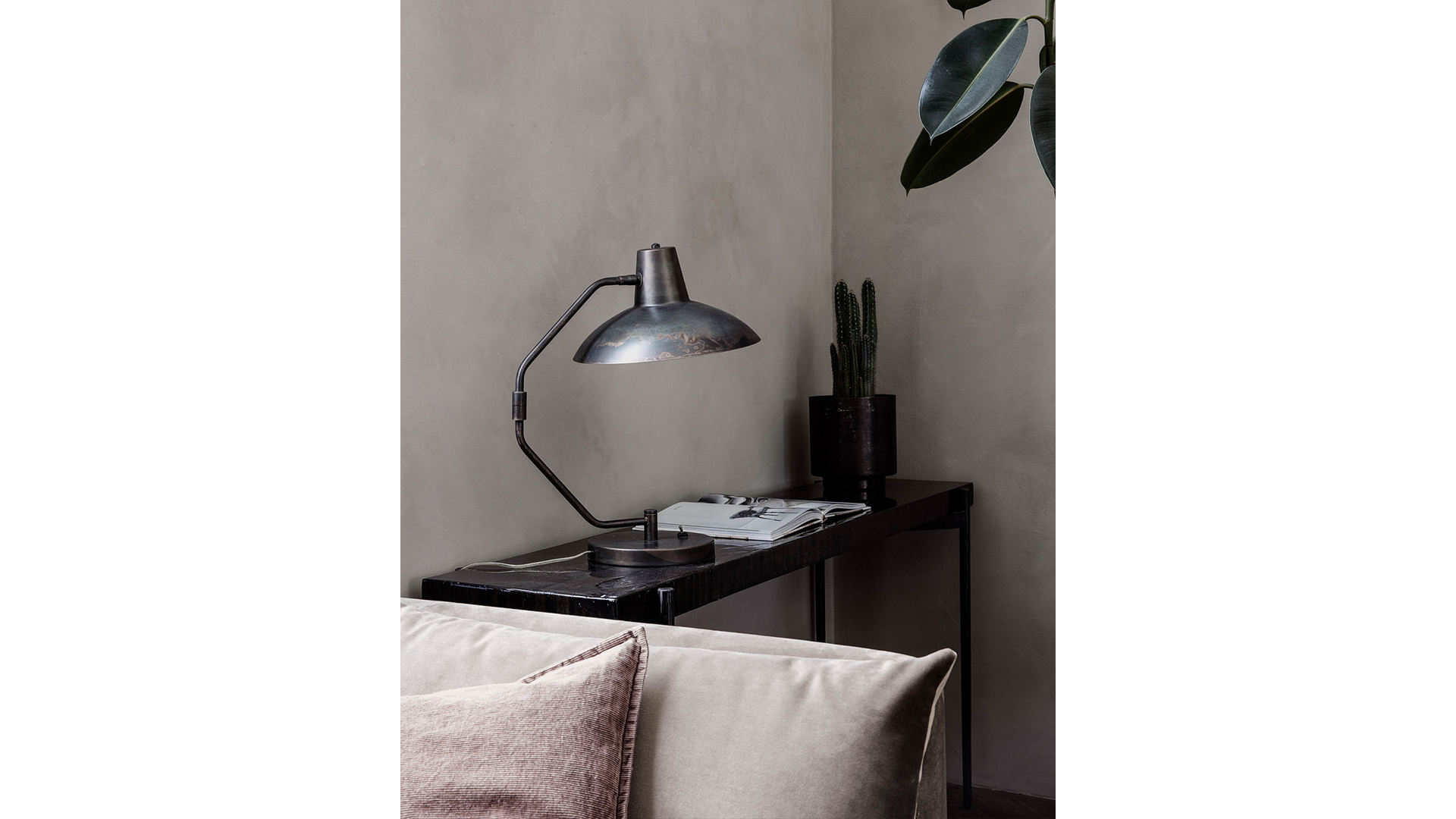 Desk bordslampa antikbrun