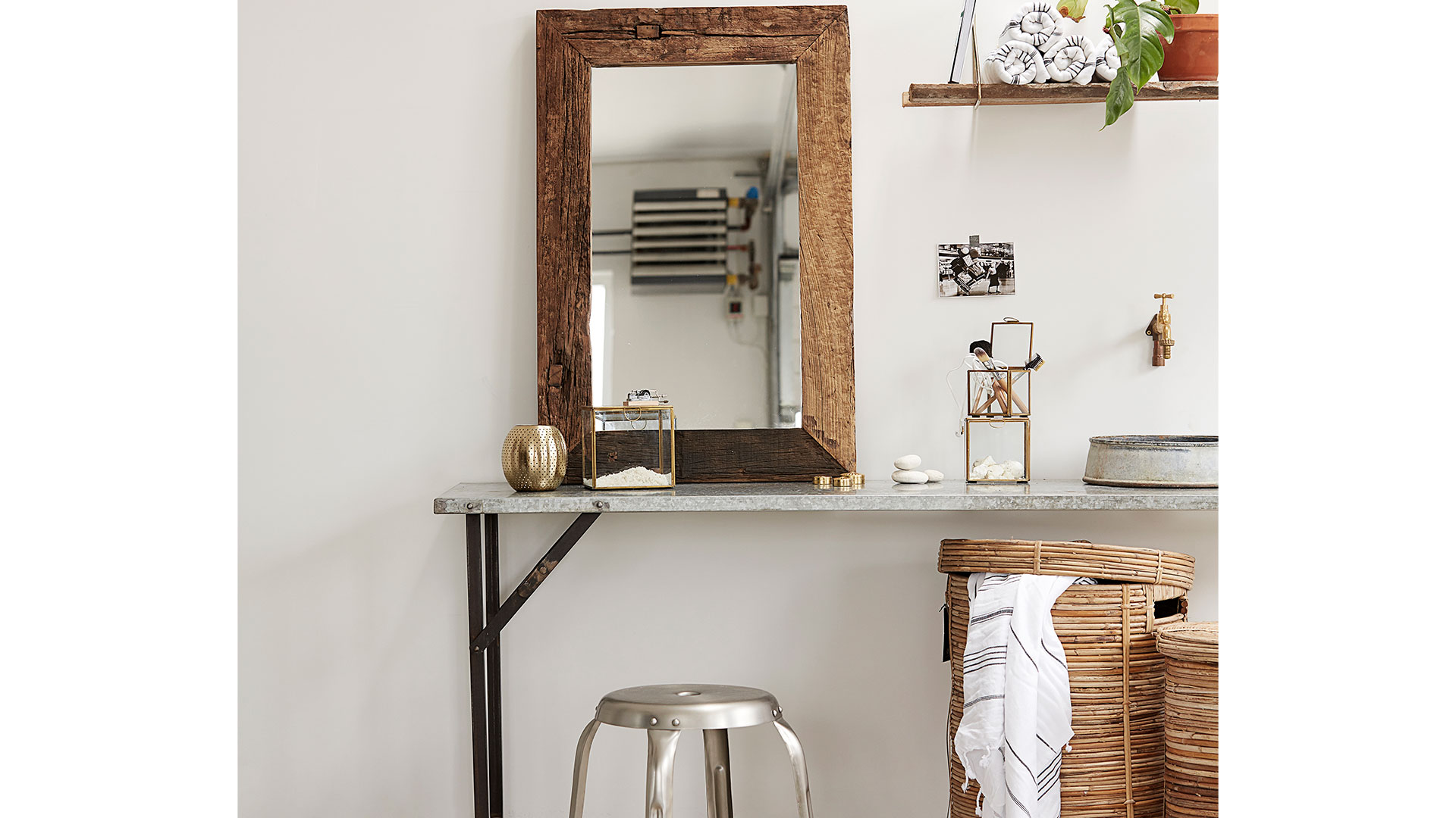 Pure nature spegel vintage trä 60cm