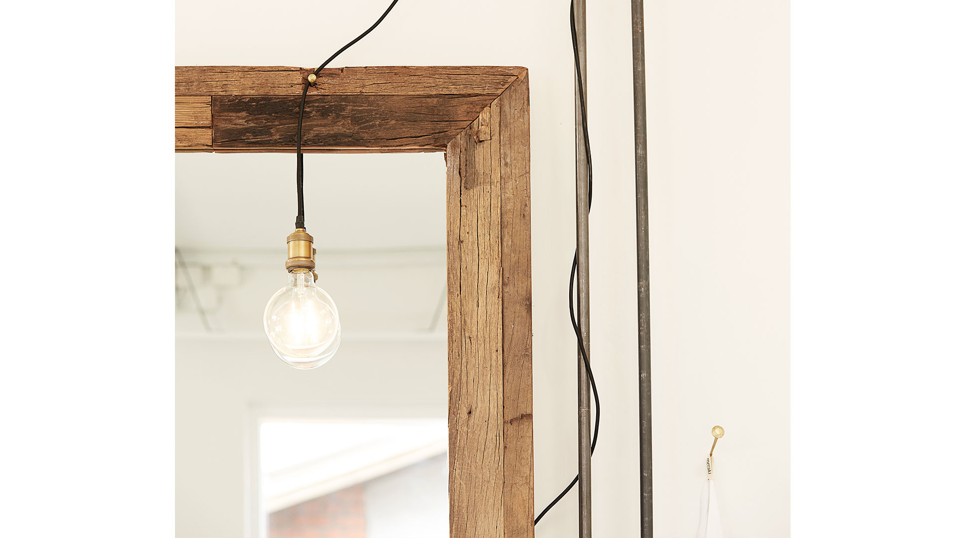 Pure nature spegel återvunnen trä 95cm