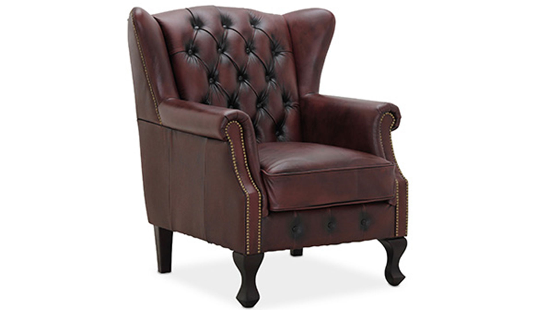 Chesterfield Aberdeen fåtölj läder oxblod