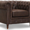 Chesterfield Cambridge fåtölj tyg Vintage brun