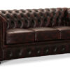 Chesterfield Liverpool soffa 3-sits läder oxblod