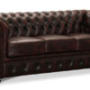Chesterfield Liverpool soffa 3-sits läder oxblod