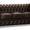 Chesterfield Liverpool soffa 3-sits läder brun