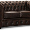 Chesterfield Liverpool soffa 2-sits läder brun