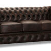 Chesterfield Liverpool soffa 3-sits läder brun