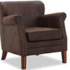 Chesterfield Leeds fåtölj tyg Vintage brun