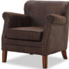 Chesterfield Leeds fåtölj tyg Vintage brun