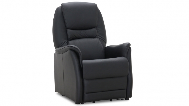 Oslo fåtölj XL lift-up svart läder