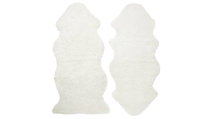 Curly fårskinn white 1,5 set