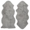 Curly fårskinn natural grey 1,5 set