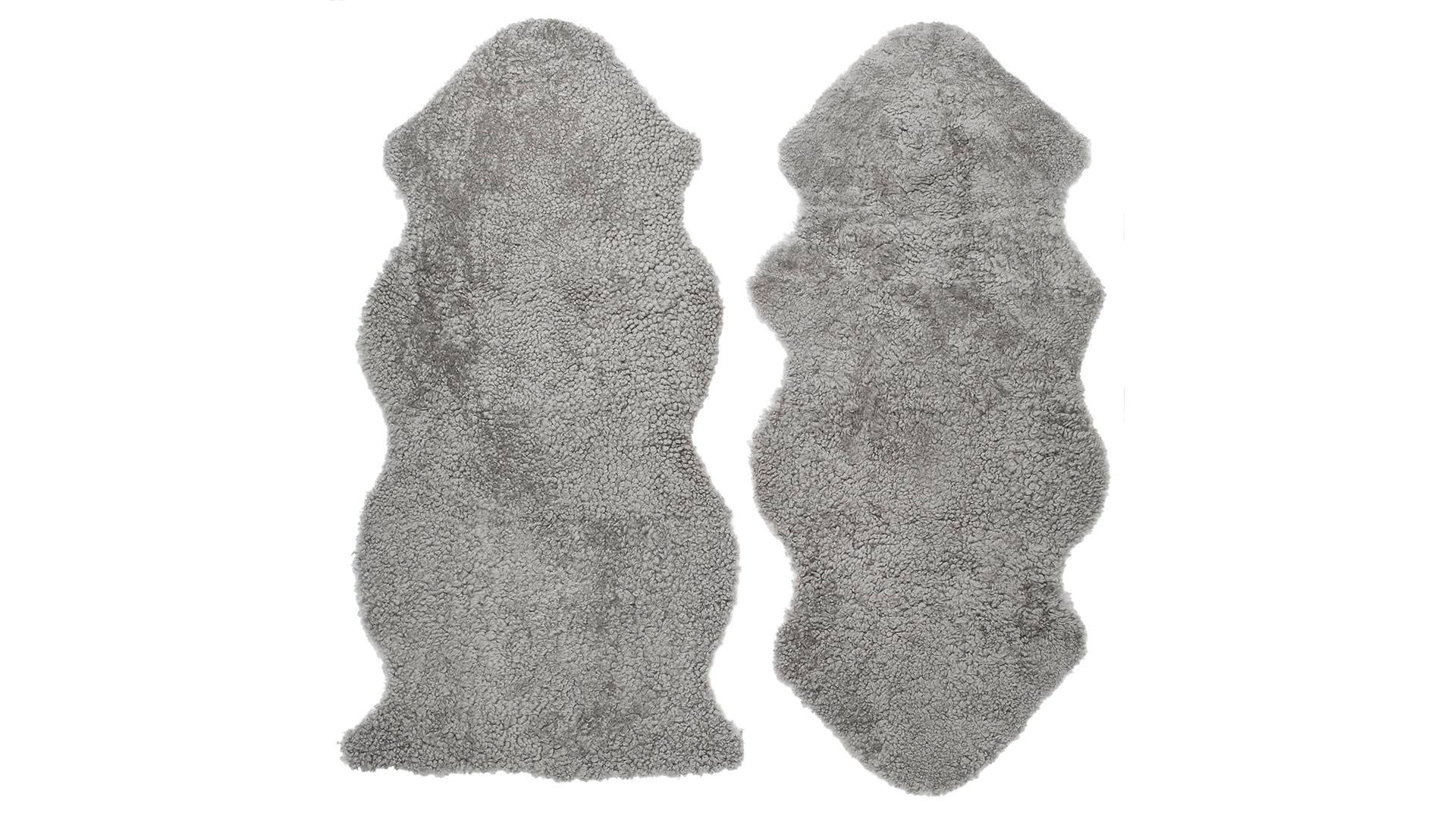 Curly fårskinn natural grey 1,5 set