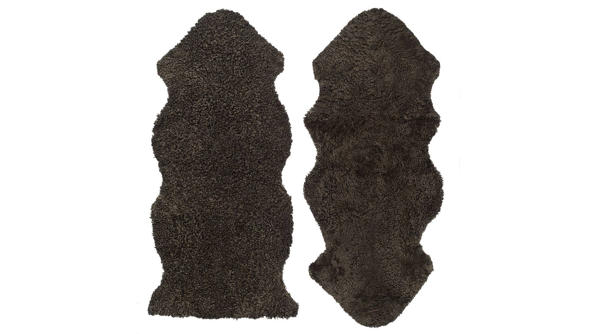 Curly fårskinn new brown melange 1,5 set