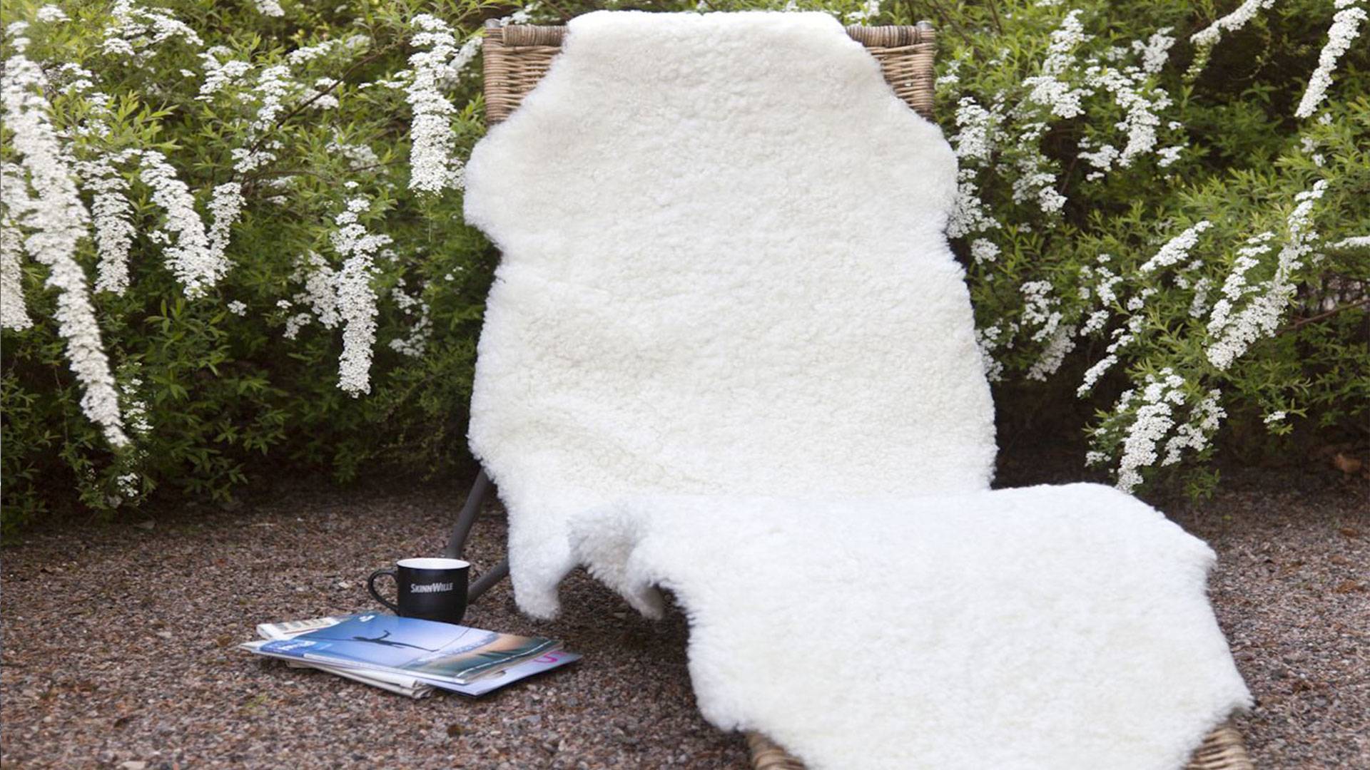 Curly fårskinn white dubbel