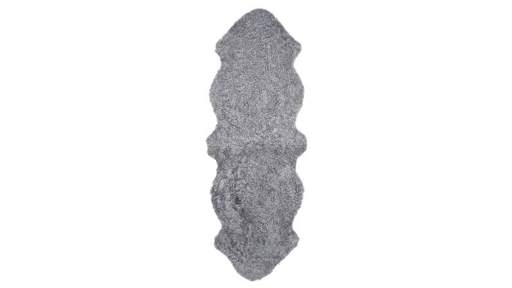 Curly fårskinn charcoal silver dubbel