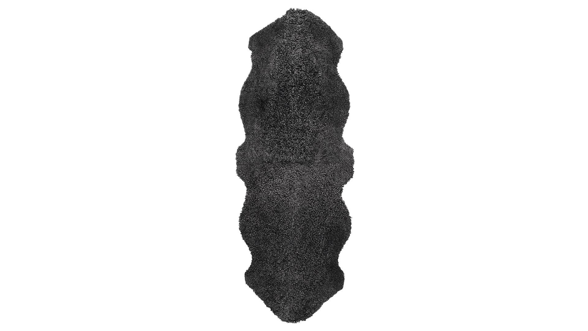 Curly fårskinn dark grey dubbel