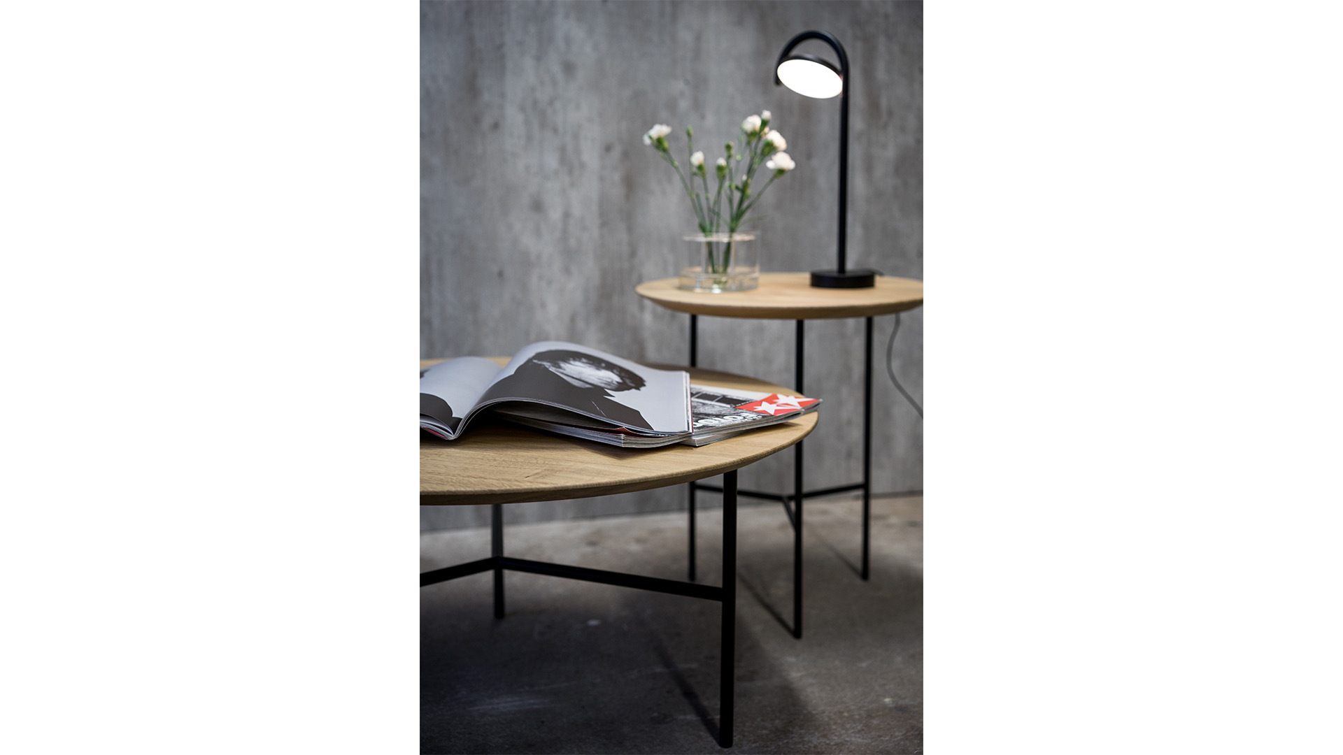 Tribeca soffbord såpad rustik ek/svart 80cm