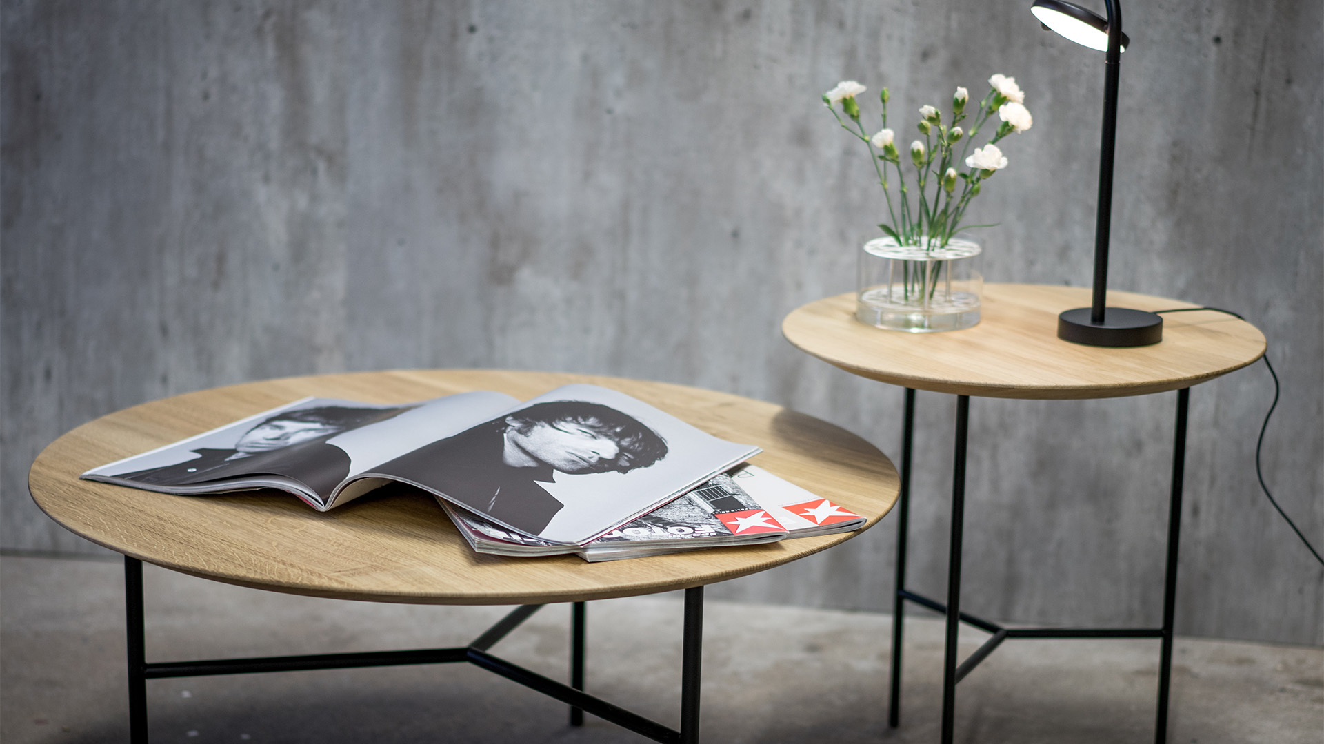 Tribeca soffbord såpad rustik ek/svart 80cm