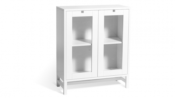 Falsterbo litet skåp vit/glas