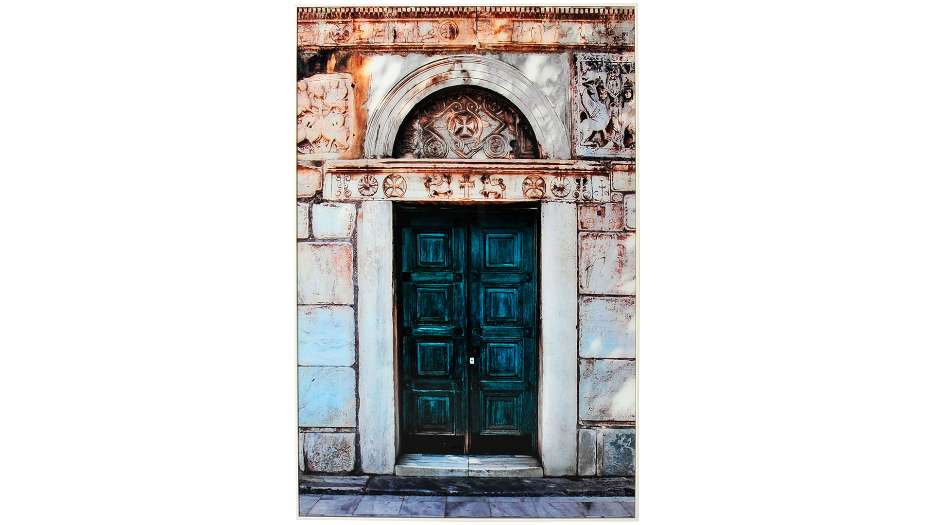 Grön dörr tavla 80x120cm