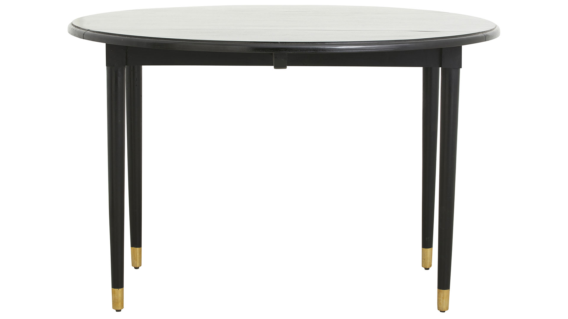 Ahr runt matbord fällbart svart/guld