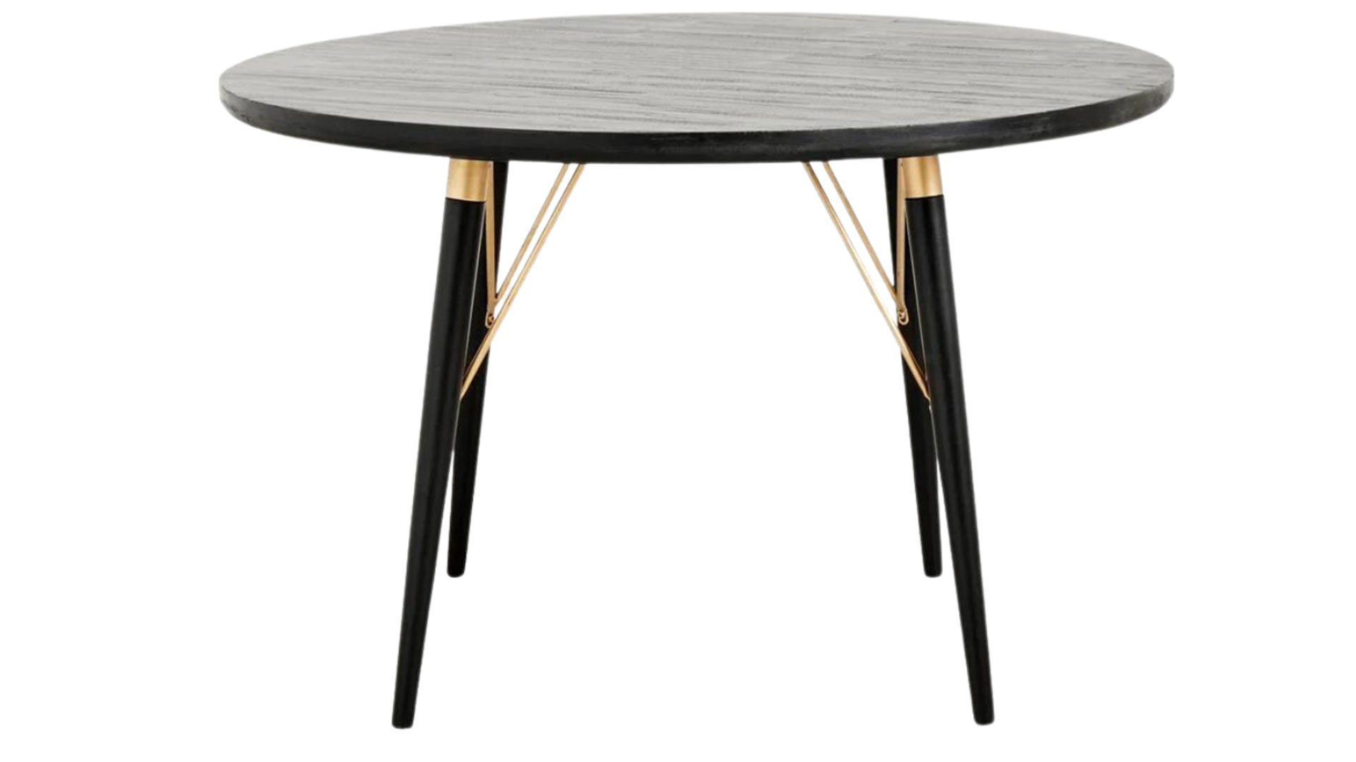 Black runt matbord svart/guld 120cm