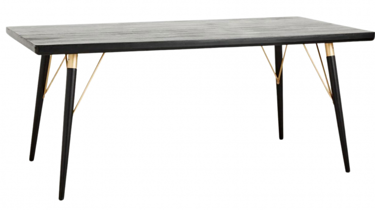 Black matbord svart/guld 180cm