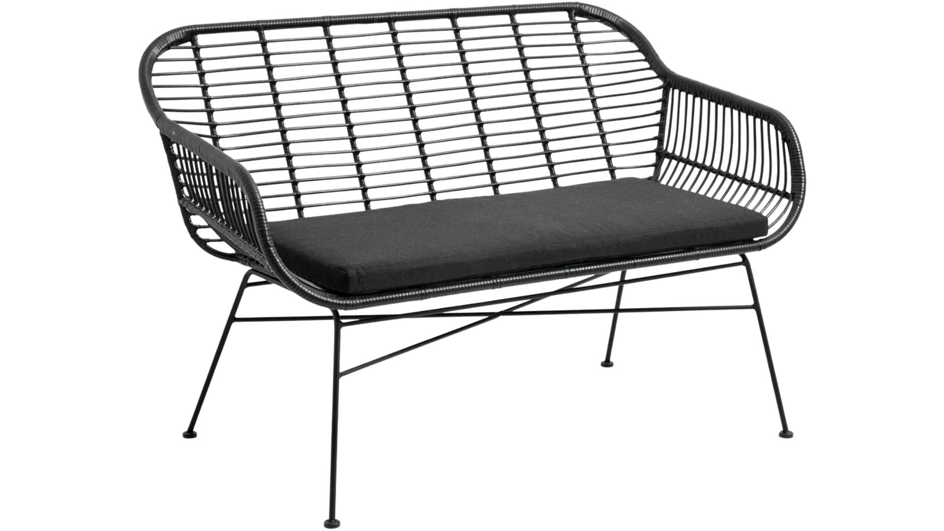 Gardy soffa svart konstrotting/tyg