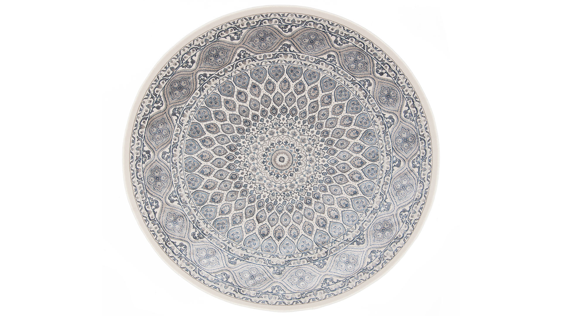 Nain relief rund matta ivory 200cm
