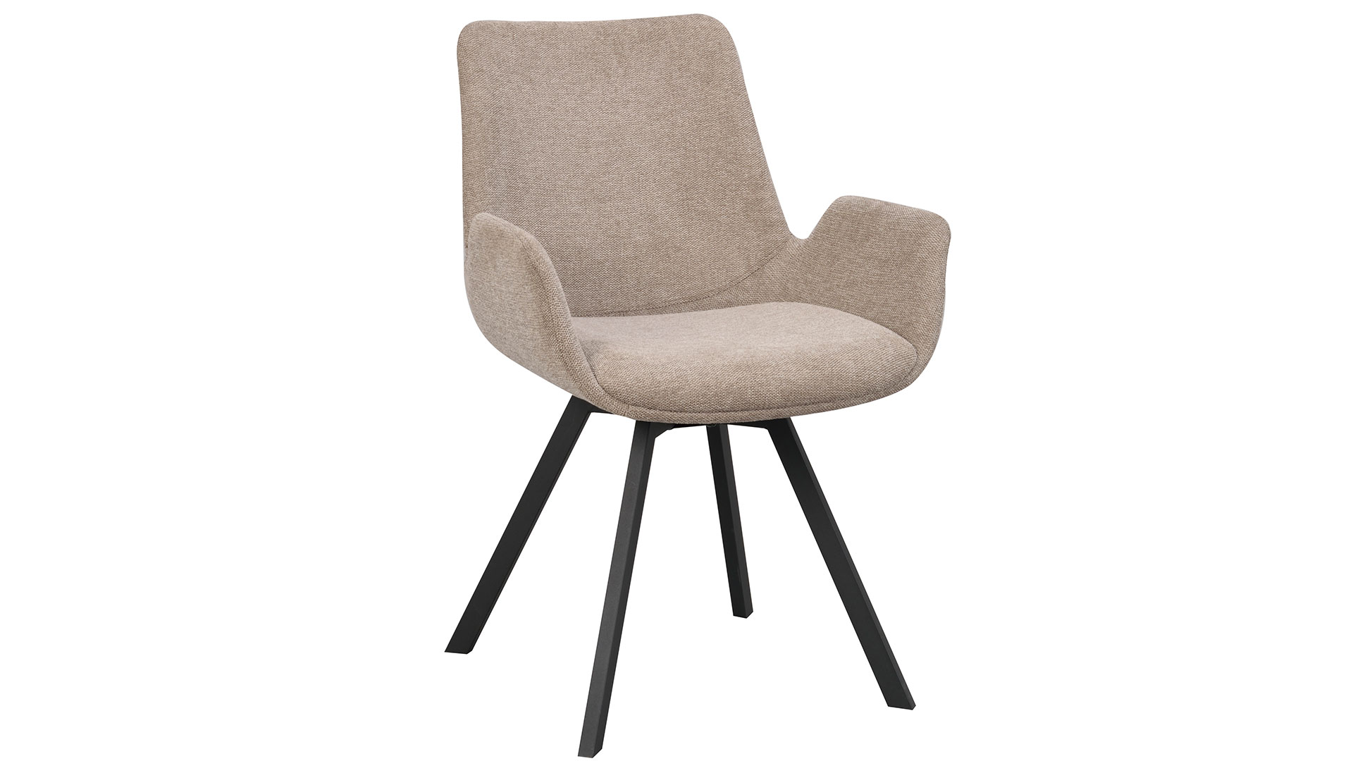 ROW-110531_1 Norwell karmstol med snurr beige/svart