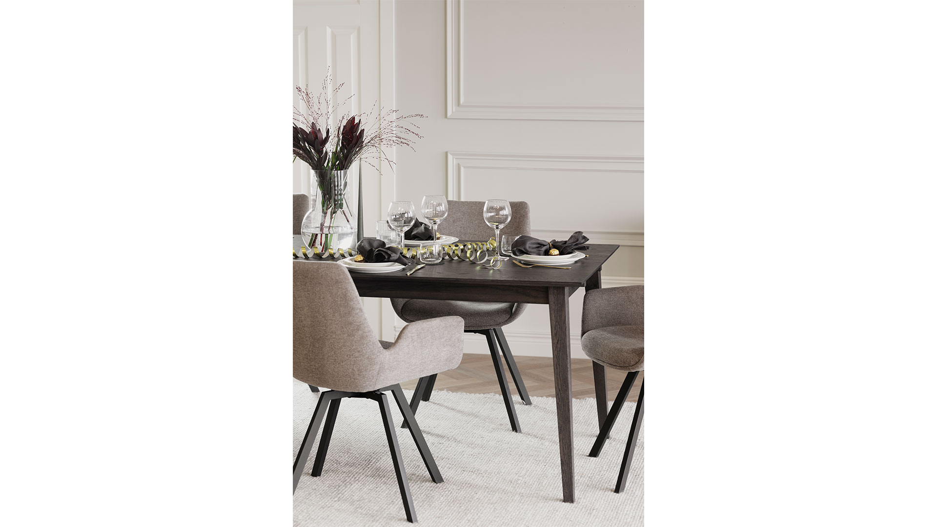 Filippa matbord mörkbrun ek 180cm