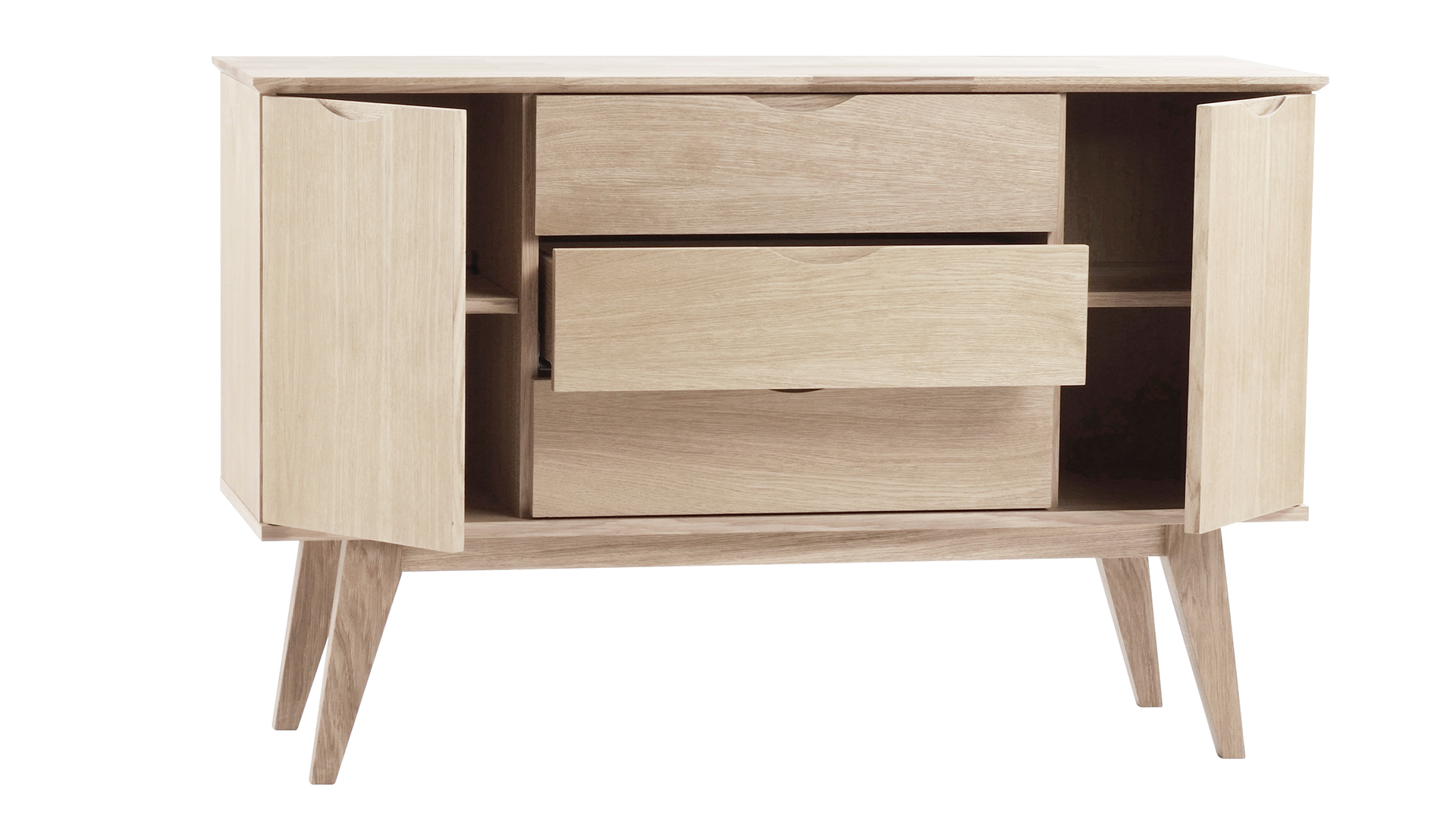 Filippa sideboard vitpigm. ek 122cm