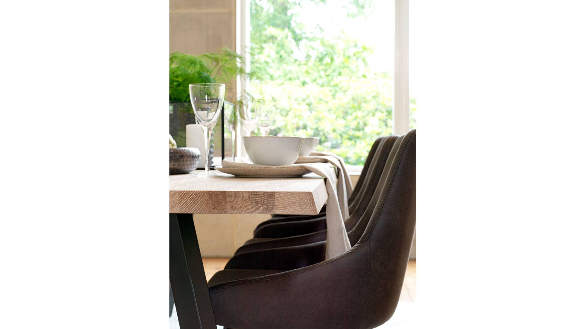 Fred matbord vitpigm. ek 170cm