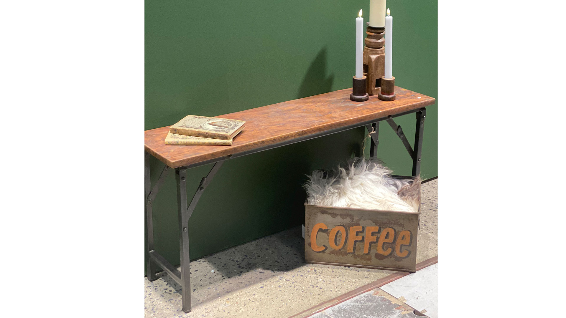 Boston bänk återvunnen trä/järn