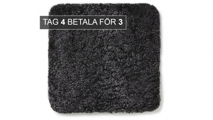 Curly pad sittdyna fårskinn dark grey 40x40cm