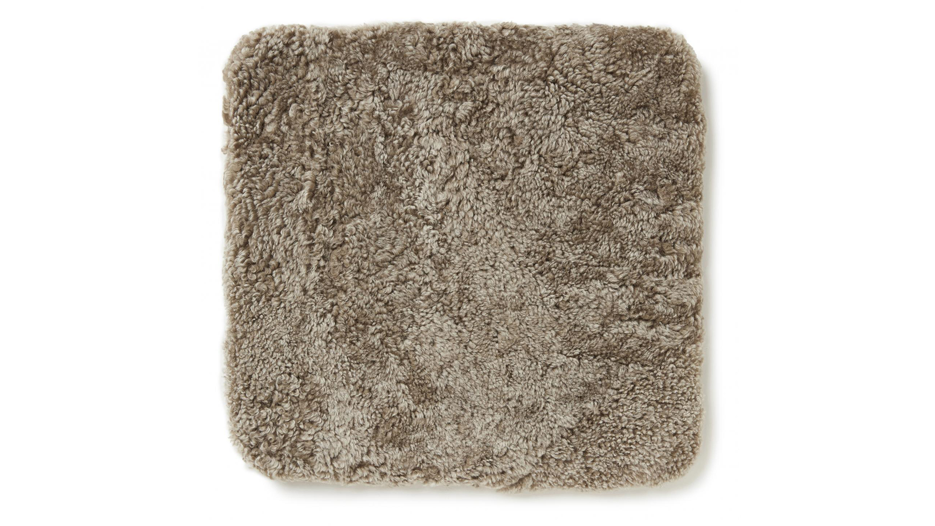 Curly pad sittdyna fårskinn light brown 40x40cm