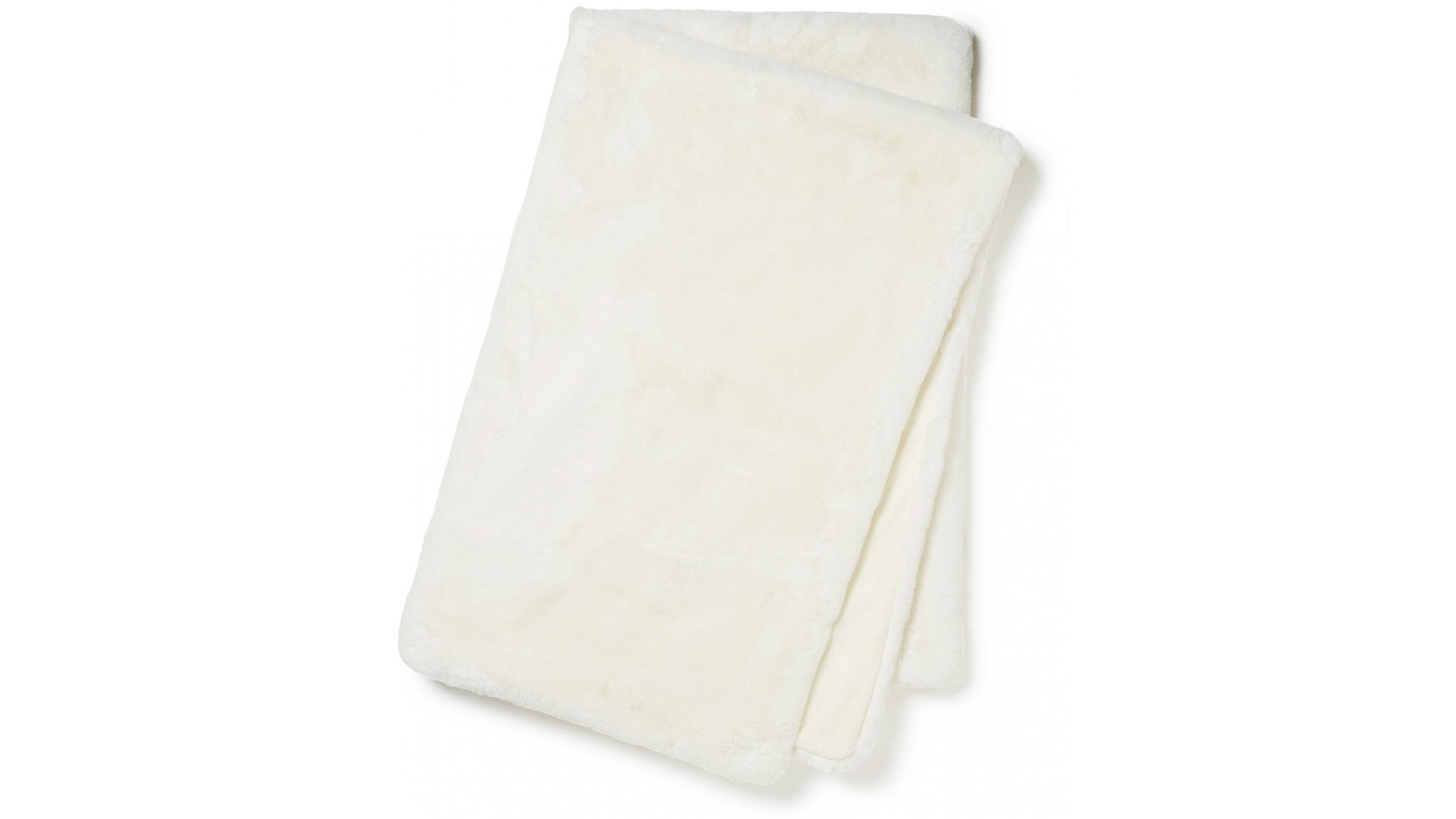 Fluffy pläd fuskpäls ivory